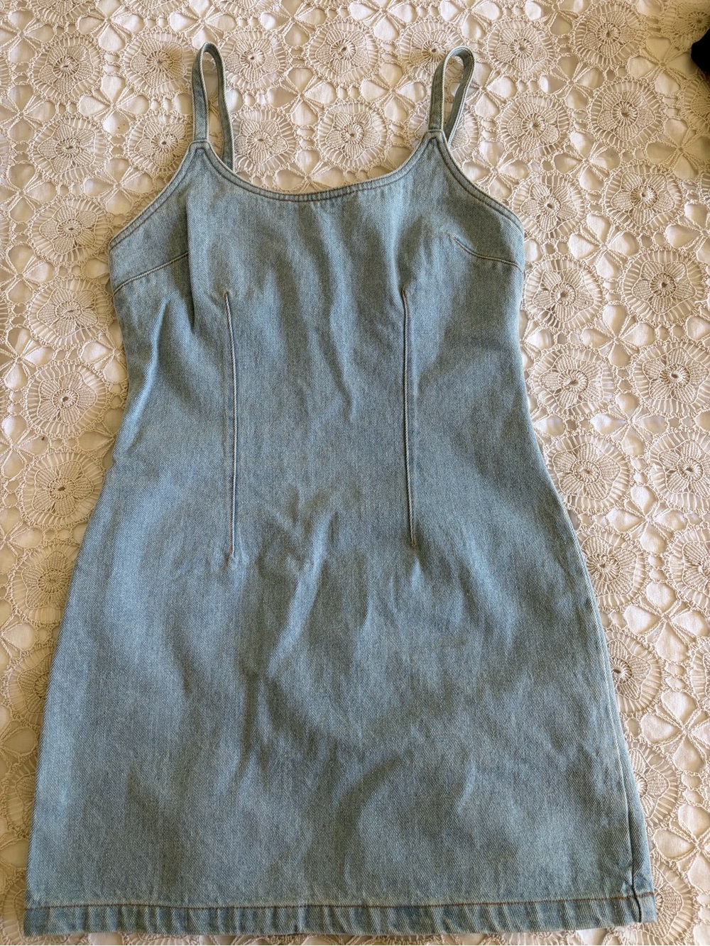 Forever 21 Light Blue Denim Dress with Contrast Stitching